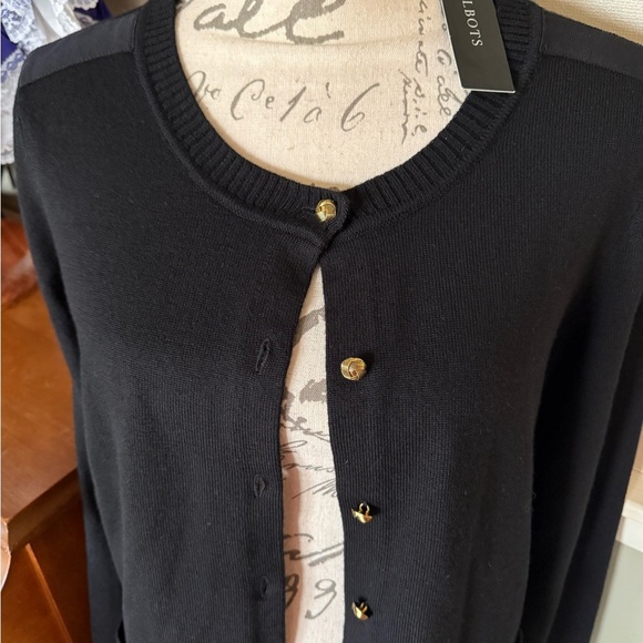 Talbots Black Cardigan Sweater NWT 129.00‼️FINAL SALE - Picture 3 of 9